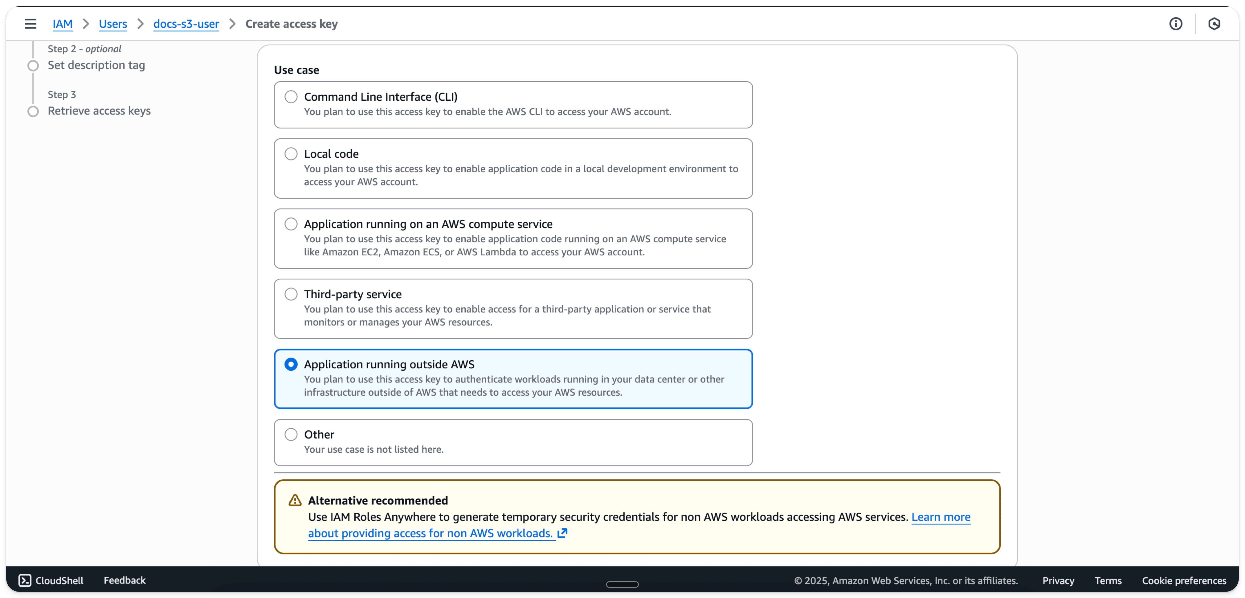 AWS IAM Management Console - Adding a new user