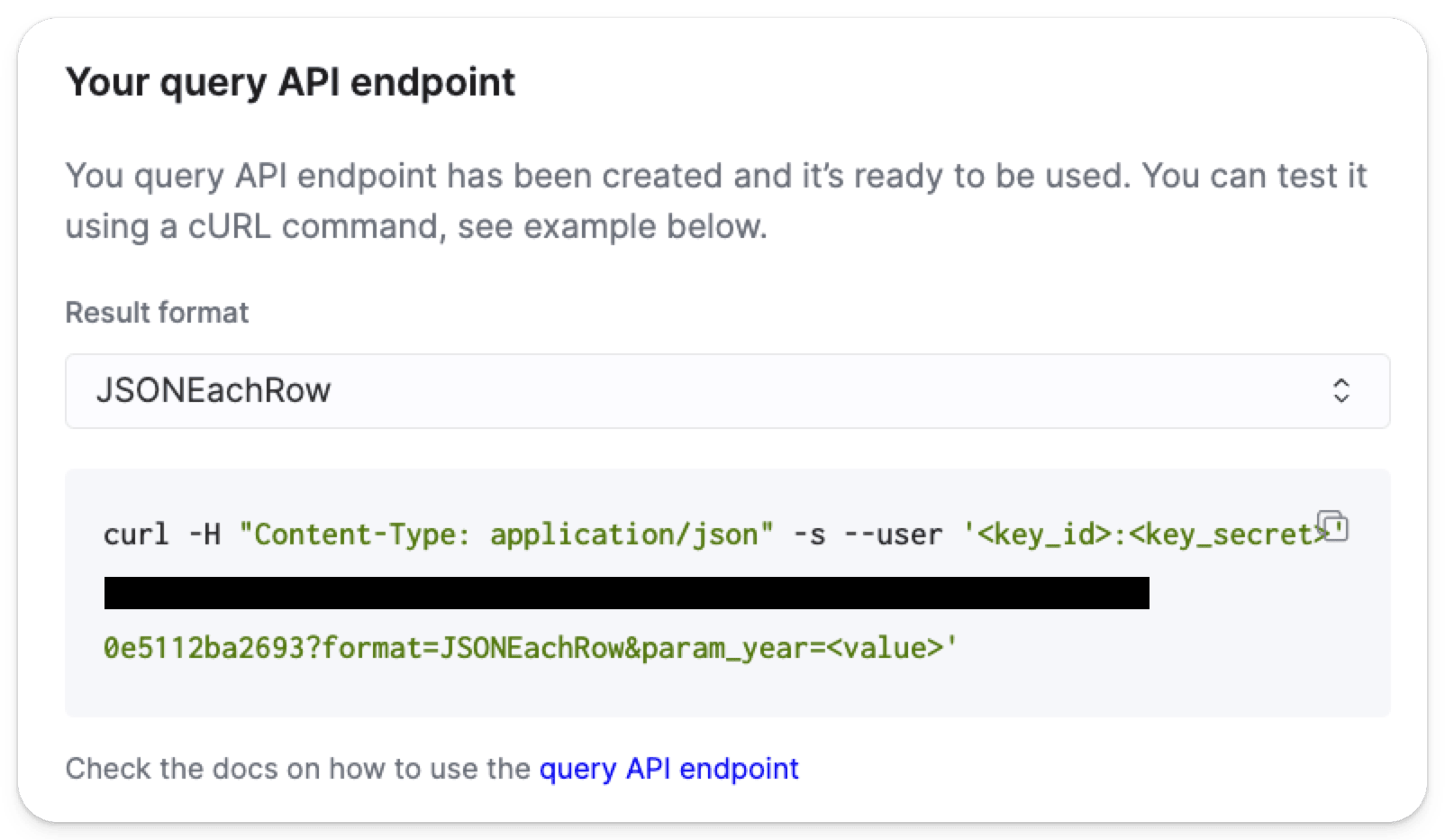 Endpoint curl command