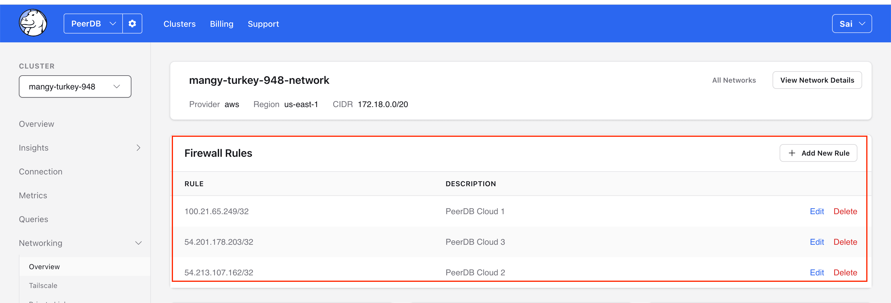 ClickPipes용 Firewall Rules 추가