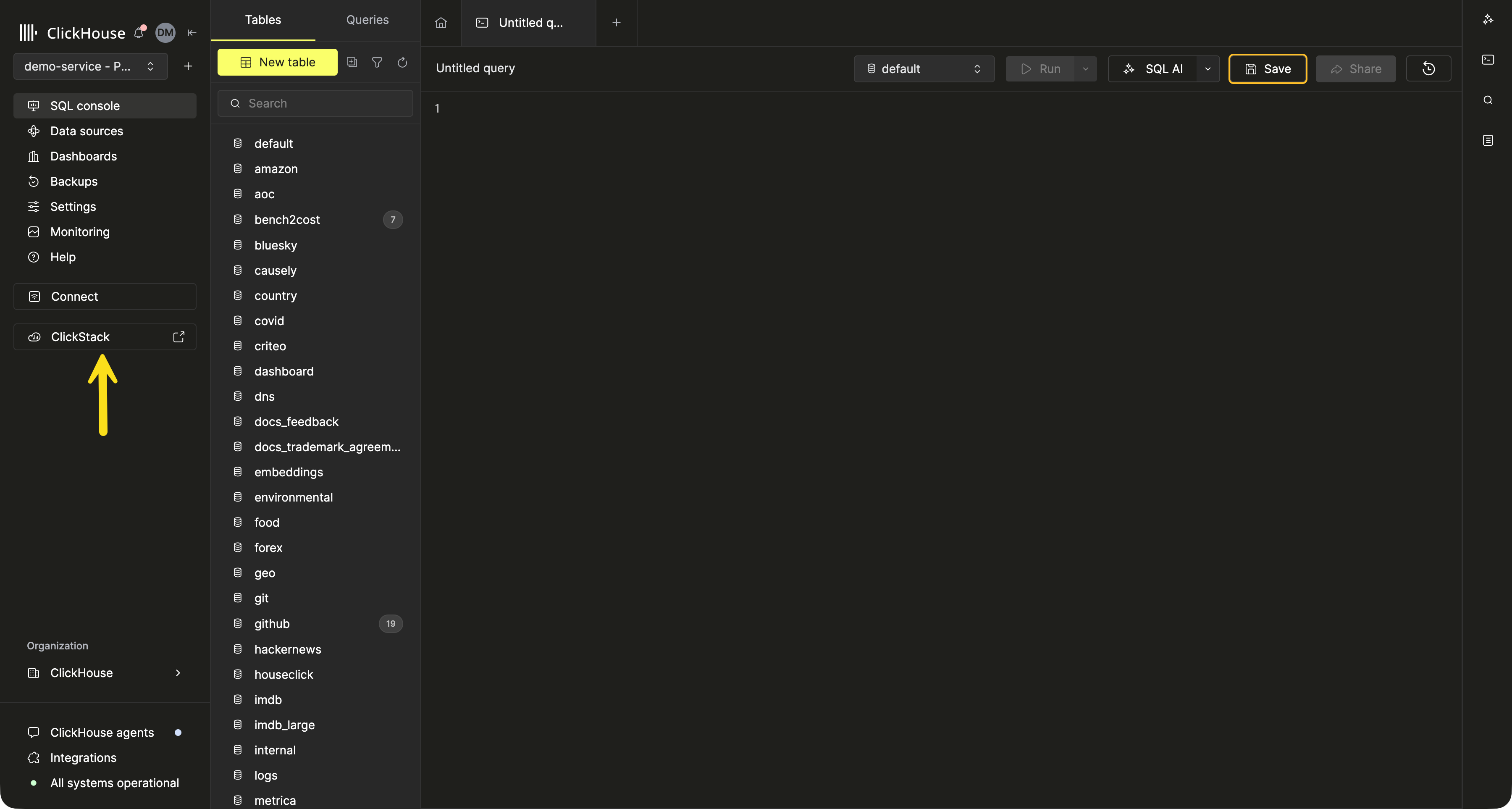 ClickHouse Cloud の Managed ClickStack